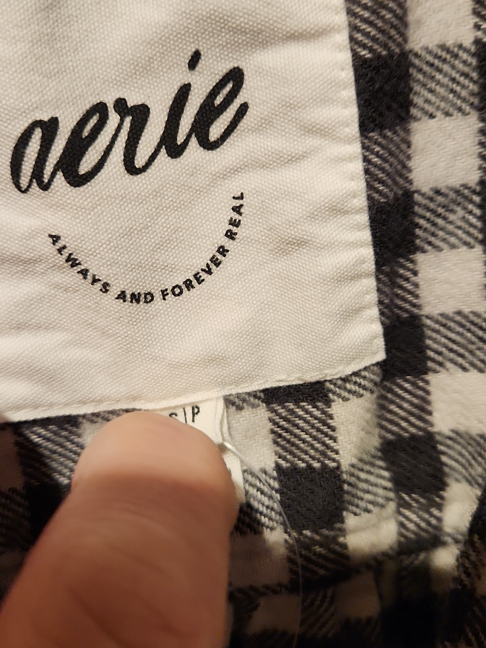 ❤️ NWT! AERIE ANYTIME FAVE OVERSIZED GINGHAM FLANNEL BUTTON DOWN SHIRT / TOP, SM - Picture 9 of 14